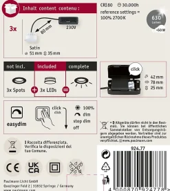 ENC Choose Lot 3 Coin Easy-Dim LED 3x6,5W 630lm 2700K 51mm synthétique