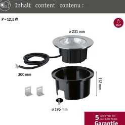 Encastré de sol LED Durea IP67 rond 213mm 3000K 12,5W 870lm 230V 60 Acier inoxydable Métal