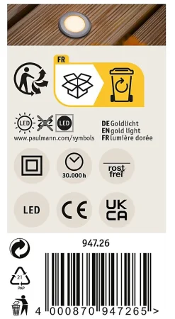 Encastré de sol LED favorable aux insectes IP67 rond 50mm 2200K 2,2W 60lm 230V Alu Matière plastique Métal