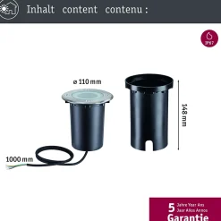 Encastré de sol LED Smart Home Zigbee 3.0 Floor IP67 rond 110mm RGBW+ 4,9W 300lm 230V 120 Acier brossé Aluminium