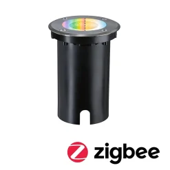 Encastré de sol LED Smart Home Zigbee 3.0 Floor IP67 rond 110mm RGBW+ 4,9W 300lm 230V 120 Acier brossé Aluminium