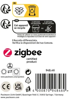 Encastré de sol LED Smart Home Zigbee 3.0 Floor IP67 carré 110x148mm RGBW+ 4,9W 300lm 230V 120 Acier brossé Aluminium