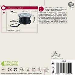 Encastré de sol LED Vanea résistant à l'eau de mer IP67 rond 160mm 3000K 15,5W 800lm 230V 65 Alu Aluminium