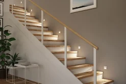 Encastré mural LED Tsaro carré 80x80mm 1W 80lm 230V 2700K Blanc dépoli