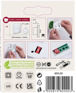 Encastré mural LED Tsaro carré 80x80mm 1W 80lm 230V 2700K Chrome mat