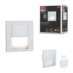 Encastré mural LED Tsaro carré 80x80mm 1W 80lm 230V 2700K Chrome mat