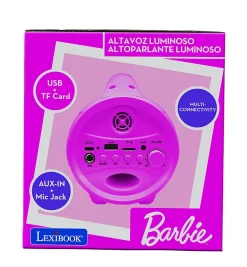 Enceinte Bluetooth Sans-Fil Lumineuse avec Micro Barbie