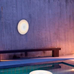 Enceinte lumineuse LED intégrée Wally Play disk 4 IP68 12W l.38 x H.6 cm