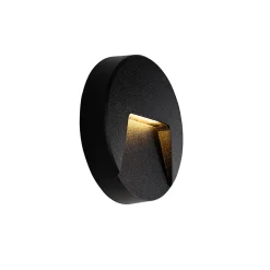 Ensemble de 6 appliques murales rondes extérieures noires avec LED IP65 - Gem