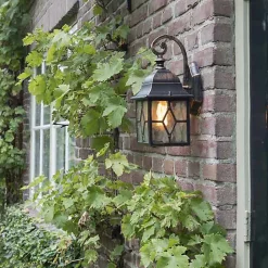 Ensemble de 2 appliques murales d'extérieur romantiques en bronze - Londres