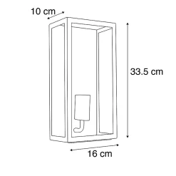 Ensemble de 2 appliques murales extérieures noires IP44 avec verre - Rotterdam
