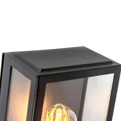 Ensemble de 2 appliques murales d'extérieur noires avec détecteur de mouvement - Rotterdam