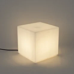 Ensemble de 2 lampadaires d'extérieur blancs 30 et 38 cm carrés IP44 - Nura