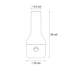 Ensemble de 2 lampes de table d'extérieur dorées avec blanc, avec LED rechargeable - Haard
