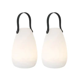 Ensemble de 2 lampes de table blanches RGBW rechargeables IP54 - Pion
