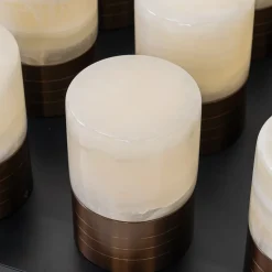 Ensemble de 12 lampes de table bronze foncé RGBW rechargeables avec station de charge - Alessia