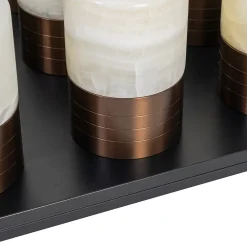 Ensemble de 12 lampes de table bronze foncé RGBW rechargeables avec station de charge - Alessia