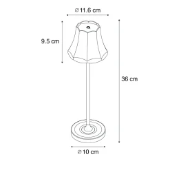 Ensemble de 2 lampes de table rétro cuivre rechargeables IP44 - Granny