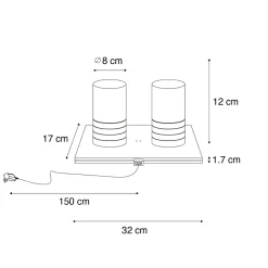 Ensemble de 2 lampes de table rechargeables dorées RGBW - Alessia