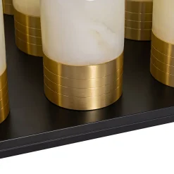 Ensemble de 12 lampes de table rechargeables dorées RGBW avec station de charge - Alessia