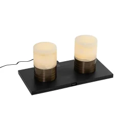 Ensemble de 2 lampes de table bronze foncé RGBW rechargeables - Alessia