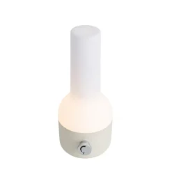Ensemble de 2 lampes de table d'extérieur beige avec blanc avec LED rechargeable - Haard