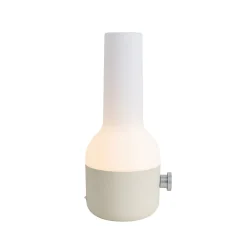 Ensemble de 2 lampes de table d'extérieur beige avec blanc avec LED rechargeable - Haard