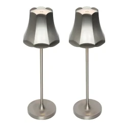 Ensemble de 2 lampes de table rétro métal gun rechargeable IP44 - Granny