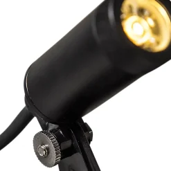 Ensemble de 4 spots de jardin noirs avec LED IP68 - Garly