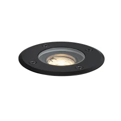 Ensemble de 6 spots de sol extérieurs modernes noirs 35 mm orientables IP65 - Delux