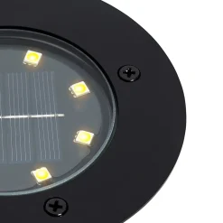Ensemble de 6 spots de sol noirs avec LED solaire IP65 - Terry