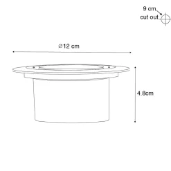 Ensemble de 6 spots de sol noirs avec LED solaire IP65 - Terry