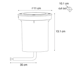 Ensemble de 6 spots encastrés modernes pour extérieur en acier 35 mm orientables IP65 - Delux