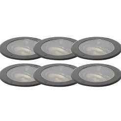 Ensemble de 6 spots encastrés AR111 orientables IP65 - Delux Honey