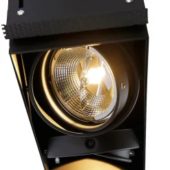 Ensemble de 6 spots encastrés noirs GU10 AR111 sans bordure 2 lumières - Oneon