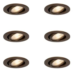 Ensemble de 6 spots encastrés modernes bronze foncé orientables - Cisco
