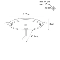 Ensemble de 6 spots encastrés blancs 17 cm avec LED Kelvin réglable - Stephanie