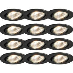 Ensemble de 12 spots encastrés noirs orientables - Cisco