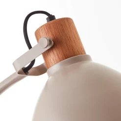 ERENA Lampadaire 1L taupe E27 40W - métal/bois - ampoule non incluse