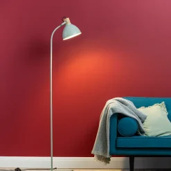 ERENA Lampadaire 1L vert clair E27 40W - métal/bois - ampoule non incluse