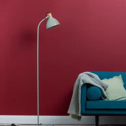 ERENA Lampadaire 1L vert clair E27 40W - métal/bois - ampoule non incluse