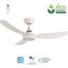 Fanelite - Brasseur d'air 107 cm blanc BAABA - Moteur DC 21W - LED 20W dimmable 3 couleurs - Télécommande - Wifi &Contrôles vocaux