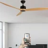 Fanelite - Ventilateur de plafond 164 cm noir et bois LIFOU - Moteur DC 35W - Télécommande - Wifi - Très silencieux
