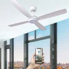 Fanelite - Ventilateur de plafond 132 cm blanc QAMEA - Moteur DC 30W - LED 20W dimmable 3 couleurs + RGB - Wifi - Silencieux