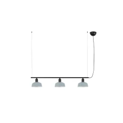 Faro Tatawin Petit plafonnier suspendu noir, bleu gris brillant, 3 ampoules E27