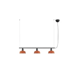 Faro Tatawin Petit plafonnier suspendu noir, orange rougeâtre brillant, 3 ampoules E27