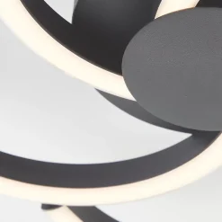 FICO Plafonnier noir LED intégrée 22W aluminium/plastique ampoule incluse