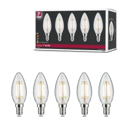 Filament 230 V Bougie LED E14 5x470lm 5x4,8W 2700K Clair