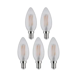 Filament 230 V Bougie LED E14 5x470lm 5x4,8W 4000K Dépoli