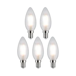 Filament 230 V Bougie LED E14 5x470lm 5x4,8W 4000K Dépoli